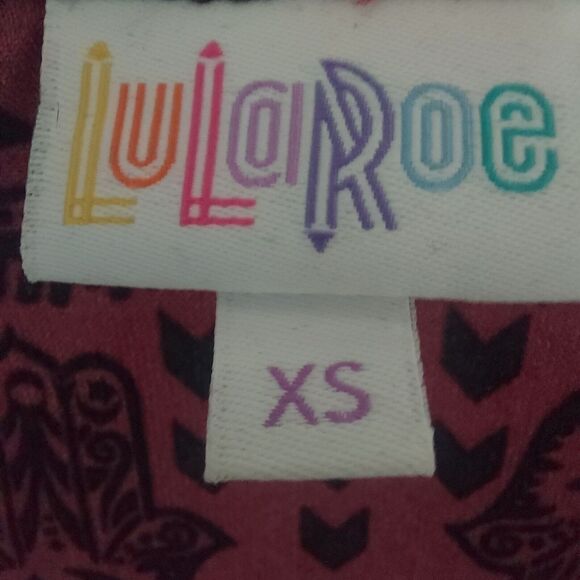 LuLaRoe Joy Vest XS NEW Red Hamsa Hand Longline Duster Coverup - Picture 6 of 8